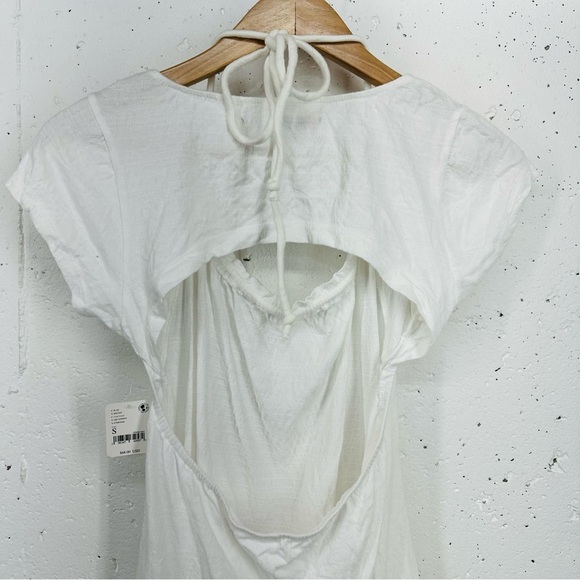 Free People Beach Size Small White Mini Dress Beach Cover Up NEW - Picture 8 of 13
